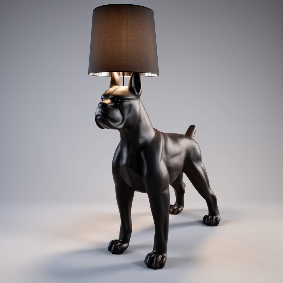 Floor Lamp – Large Boxer Dog Figurine