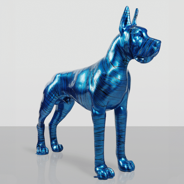Green Great Dane Covered in Paint - Image 4