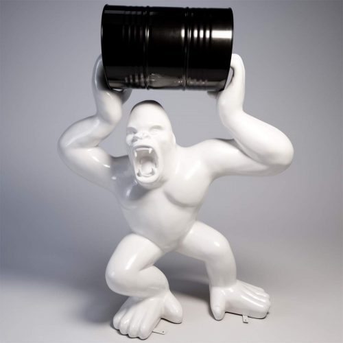 Big Fiberglass Gorilla with Barrel