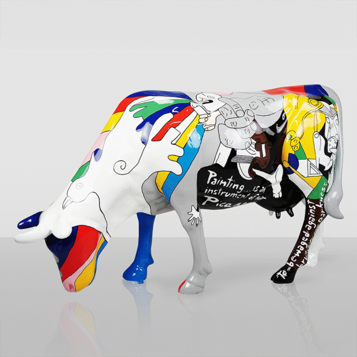 Large Figure – Hand-Painted Cow, Pablo Picasso Motif