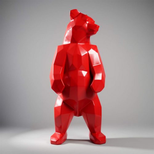 Large Bear Figure Square - Red