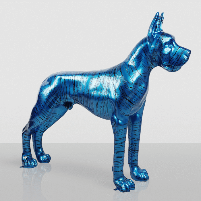 Green Great Dane Covered in Paint - Image 3