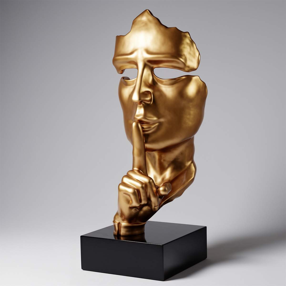 Large Decorative Mask on Base Gold Figure