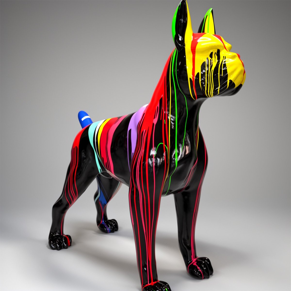 Large Decorative Bokser Multicolor Figure - Image 2