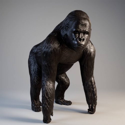Fiberglass Gorilla Large Handmade Statue - Single Color