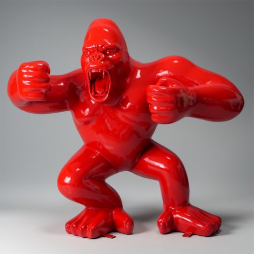 Large Red Boxing Gorilla Figure
