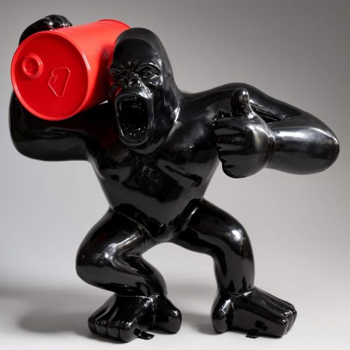 Small Gorilla with Barrel on Shoulder - OK