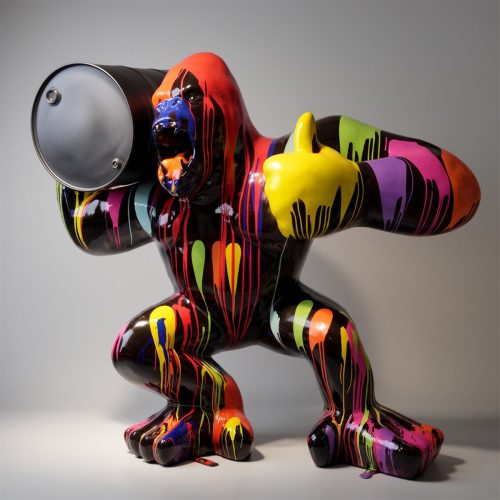 Large Gorilla with Barrel on Shoulder - OK