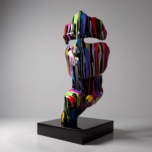 Medium-Sized 120CM Mask on Stand - Black Trash