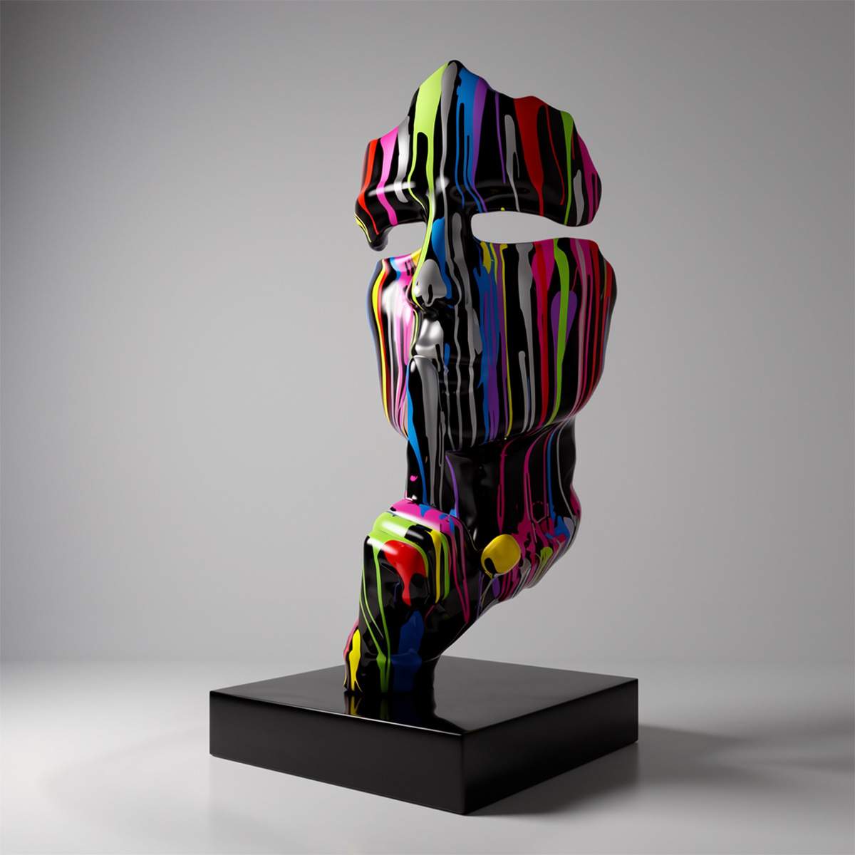 Medium-Sized 120CM Mask on Stand - Black Trash