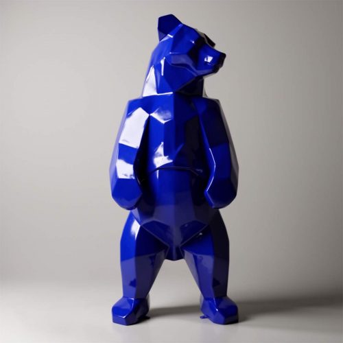 Large Bear Figure Square - Blue