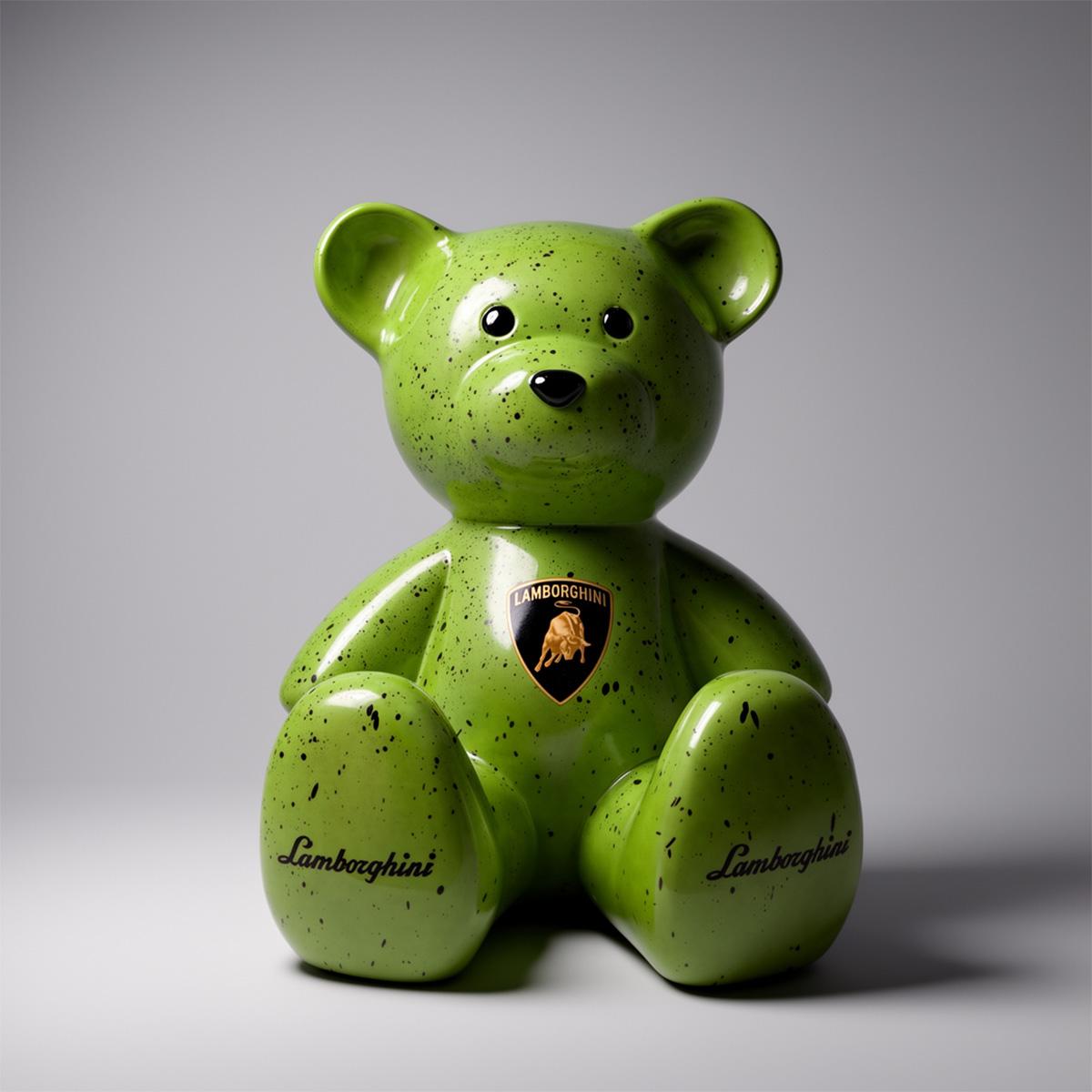 The small bear sitting with the logo