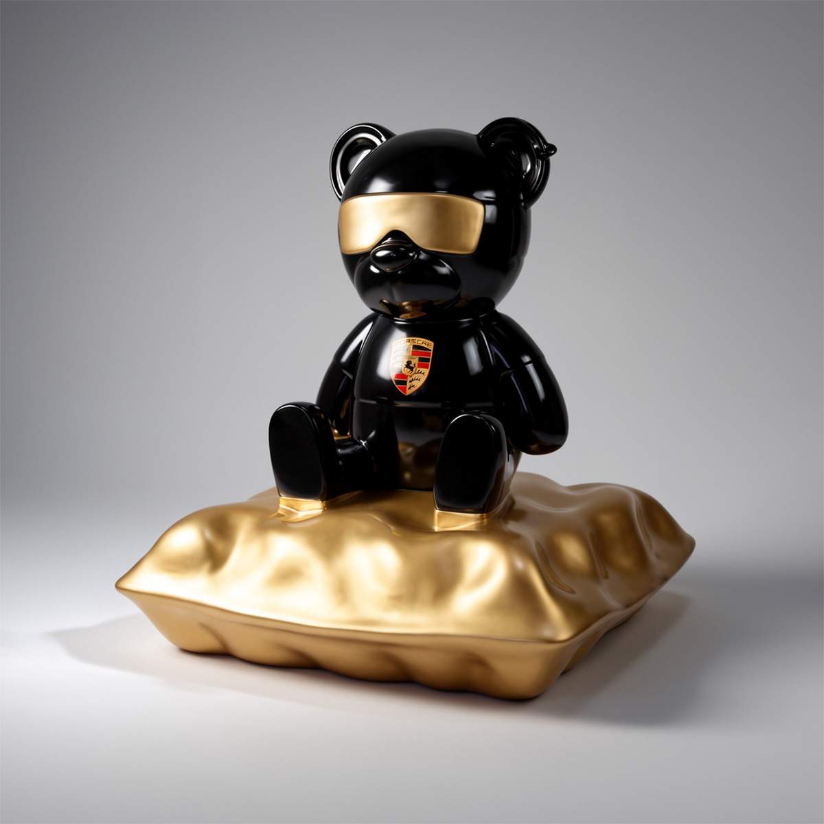 Decorative Bear Sitting Na Poduszce Porsche Figure