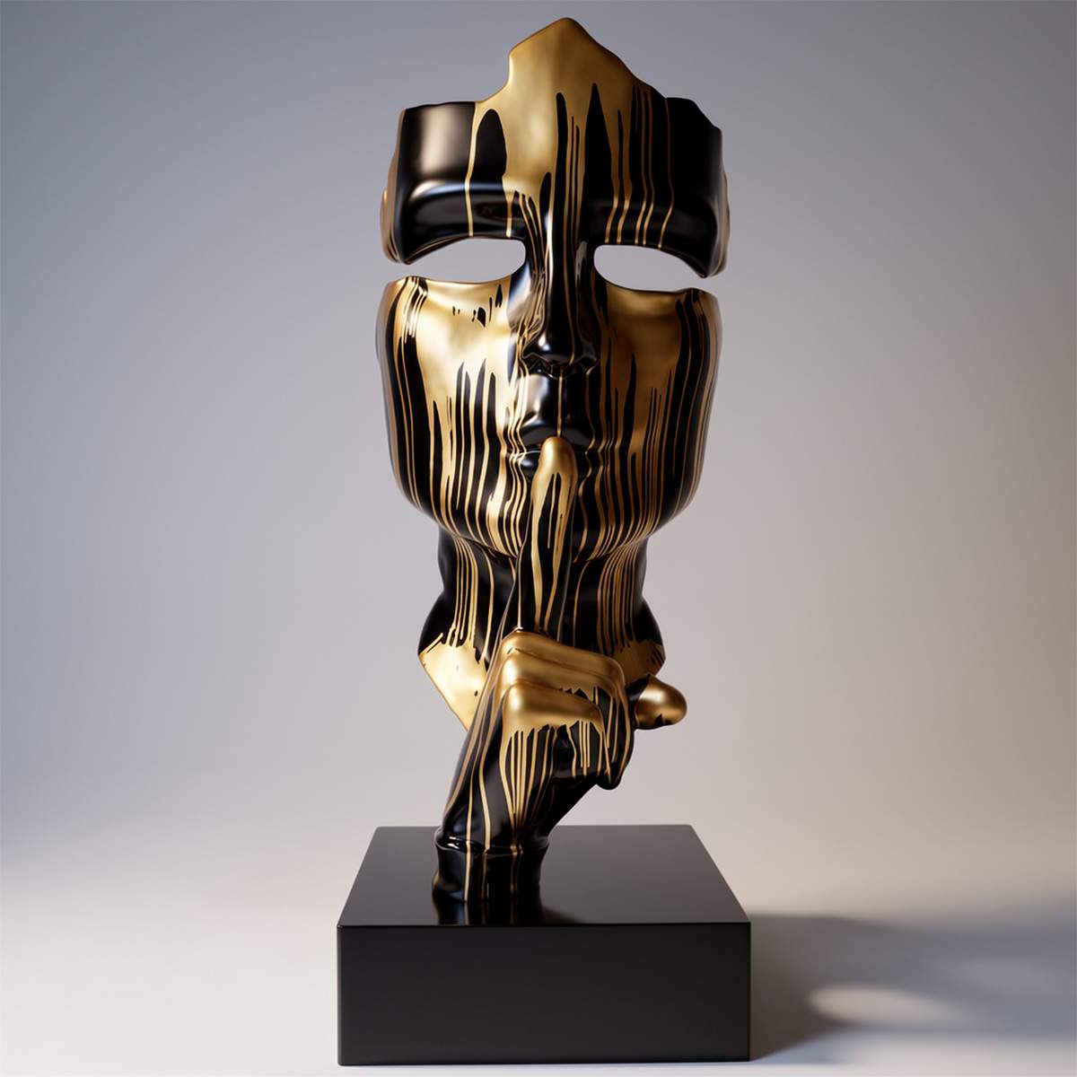 Large Mask on Stand - Gold Trash