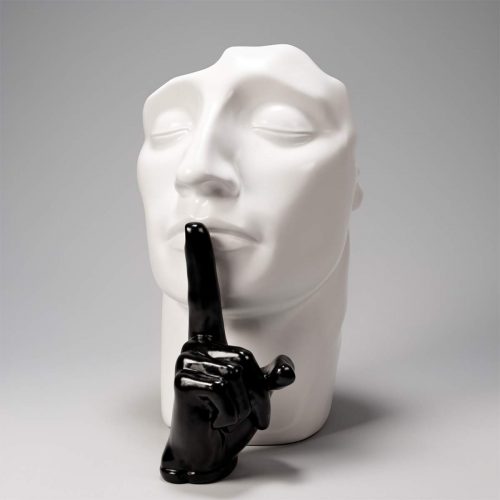 Mask with Finger – White and Black