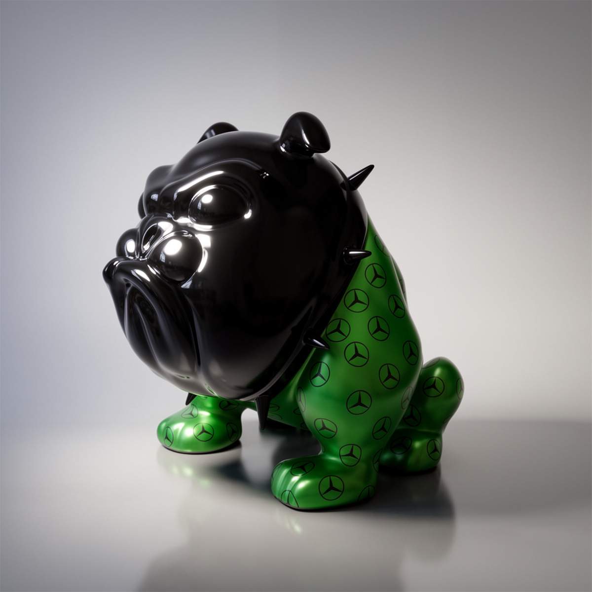 Decorative Figure Bulldog Avella Mercedes AMG Green Metallic - Image 4