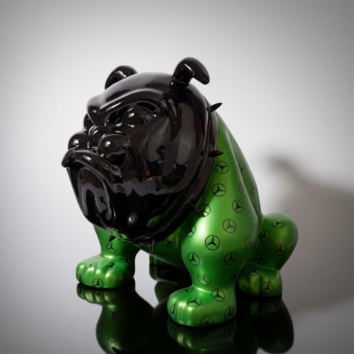Decorative Figure Bulldog Avella Mercedes AMG Green Metallic - Image 3