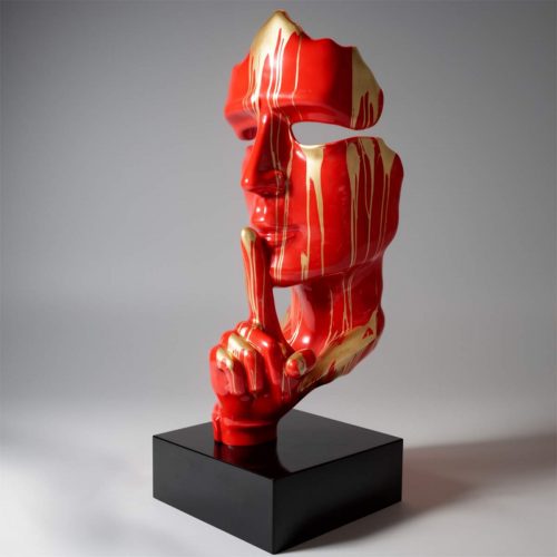 Large Mask on Base - Red / Golden Trash