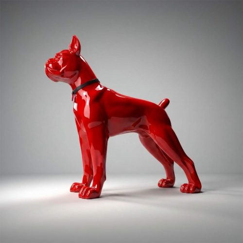 Big Fiberglass Boxer Dog - Single Color