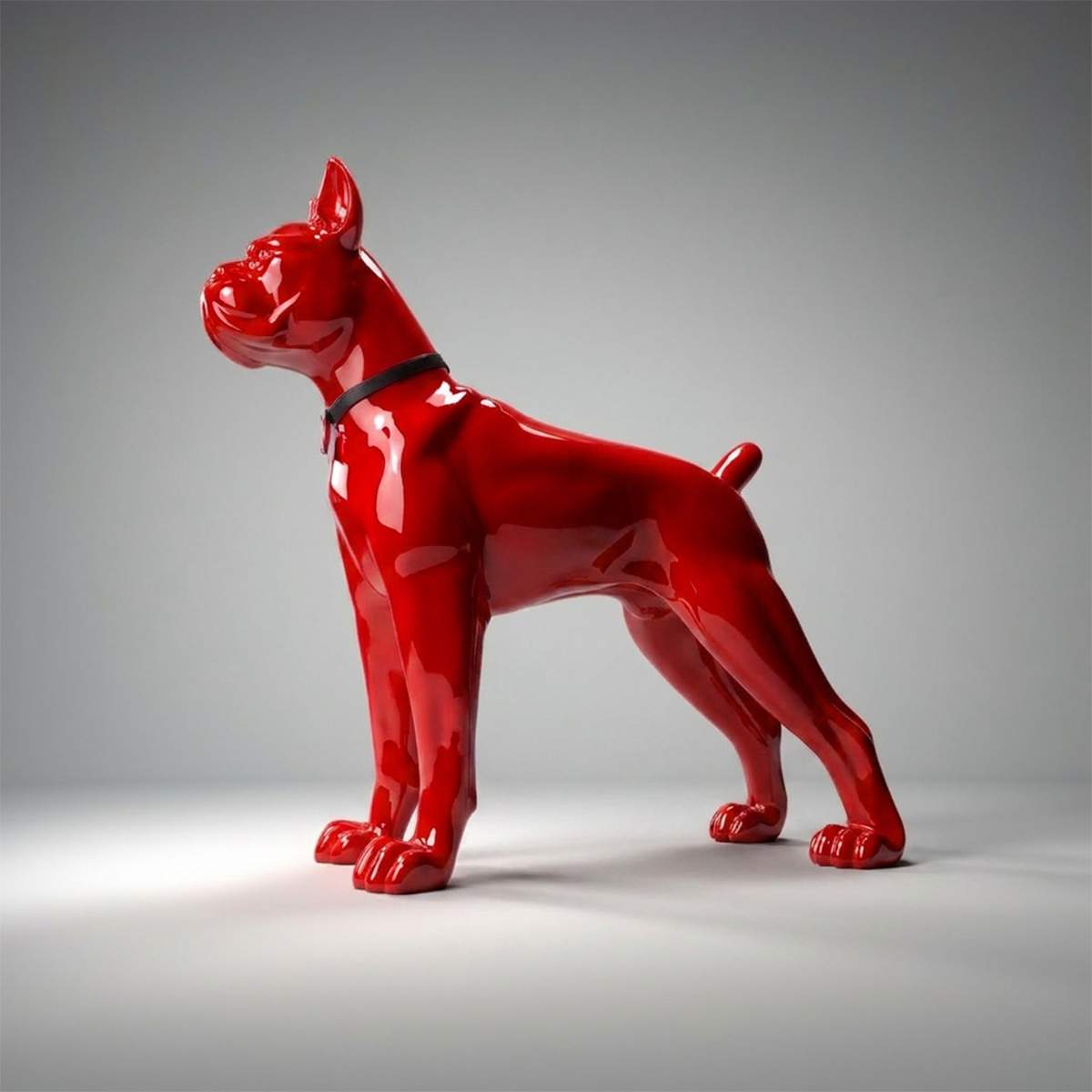 Big Fiberglass Boxer Dog - Single Color