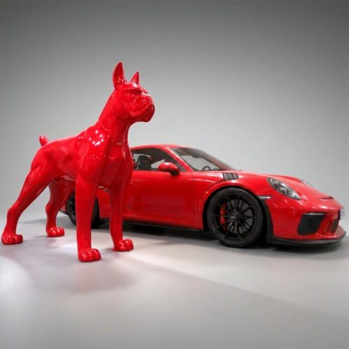 Big Fiberglass Boxer Dog - Single Color