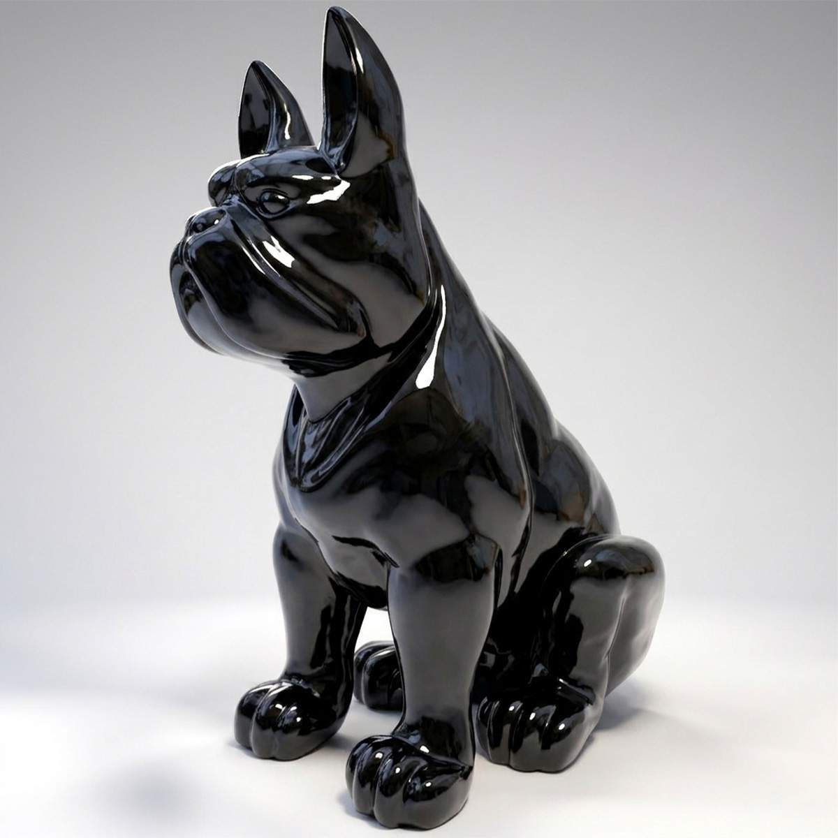 Giant sitting bulldog statue, single-colored. - Image 4
