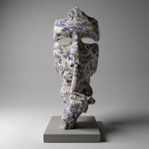 Porcelain Motif Face Mask
