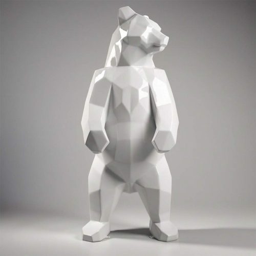 Large Bear Figure Square - White