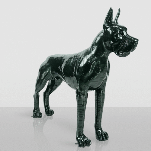 Blue Great Dane Covered in Paint
