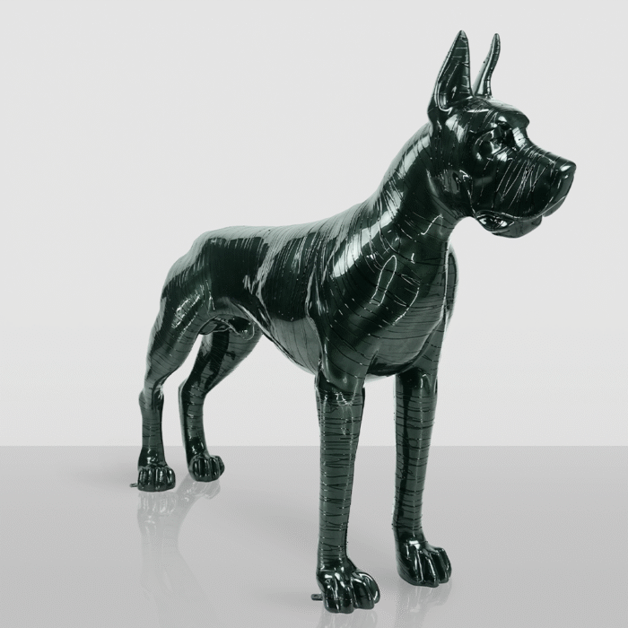 Blue Great Dane Covered in Paint - Image 2