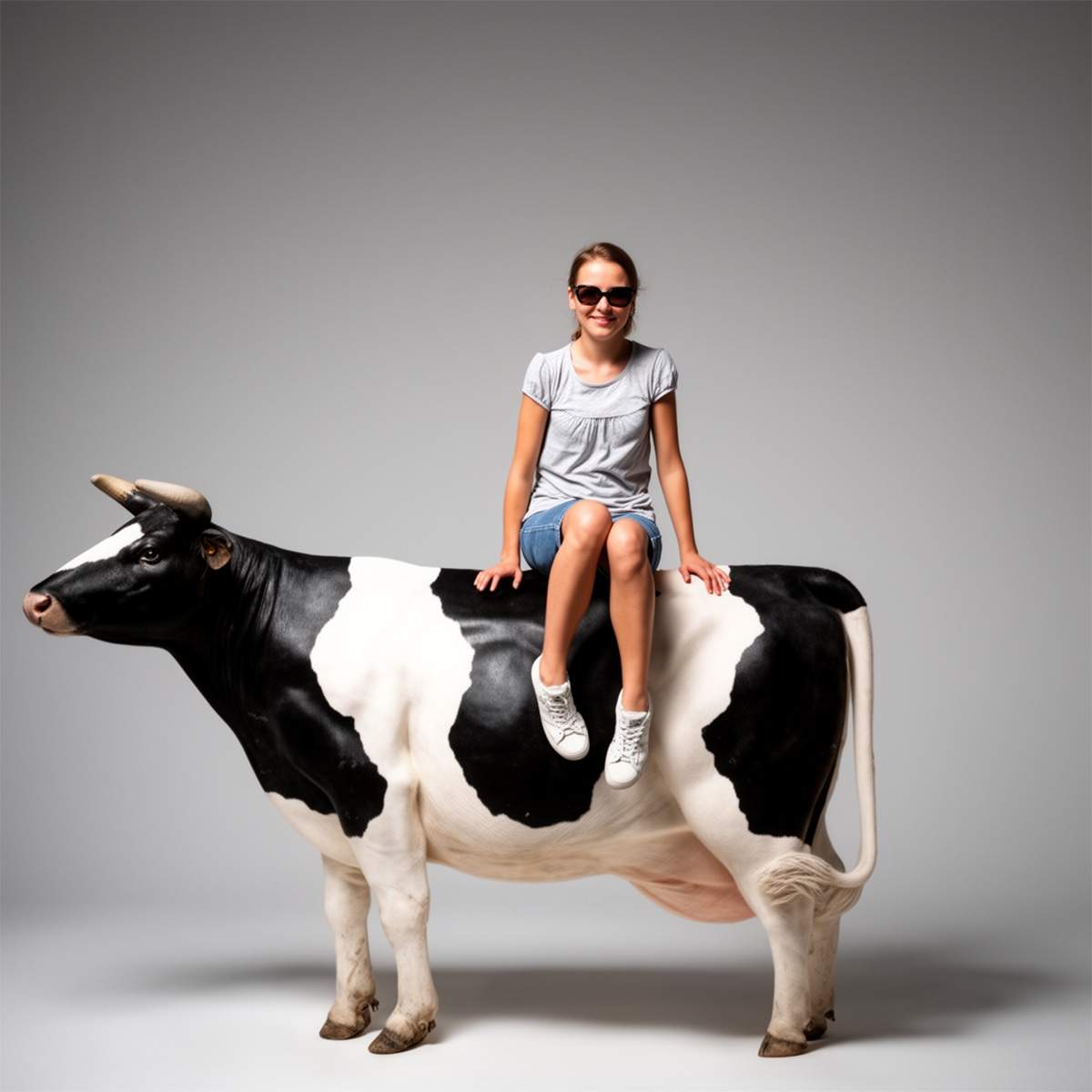 Fiberglass cow life size figure - Natural Color. - Image 2