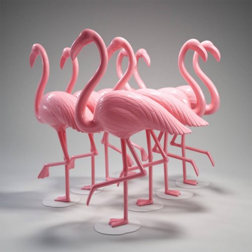 The Figure of A Fiberglass Flamingo - Single Color