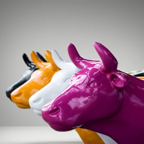 Fiberglass Cow Life Size Statue - Single Color