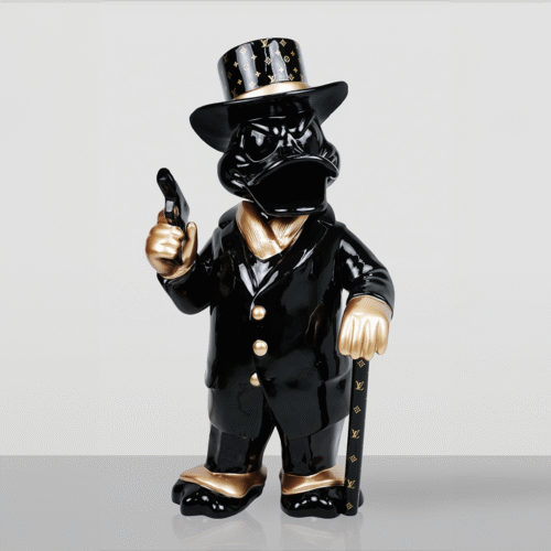 Decorative Figure – Al Capone Duck Black & Gold