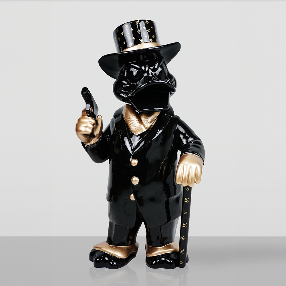 Decorative Figure – Al Capone Duck Black & Gold 1 Decorative Figure – Al Capone Duck Black & Gold