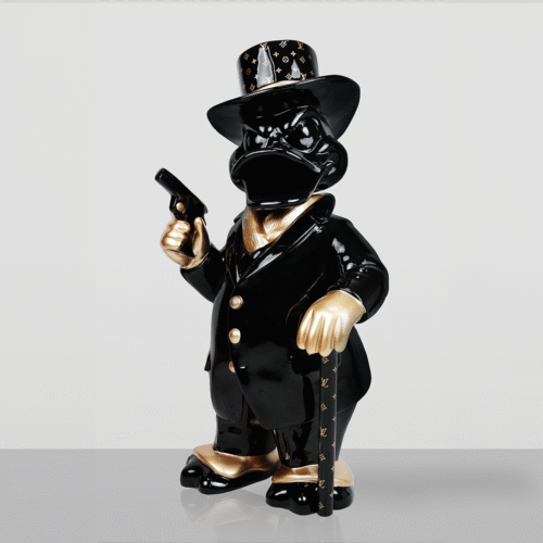 Decorative Figure – Al Capone Duck Black & Gold