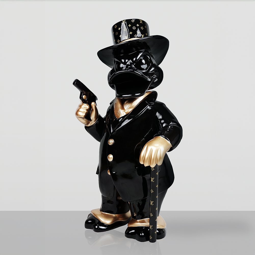 Decorative Figure – Al Capone Duck Black & Gold 2 Decorative Figure – Al Capone Duck Black & Gold - Image 2