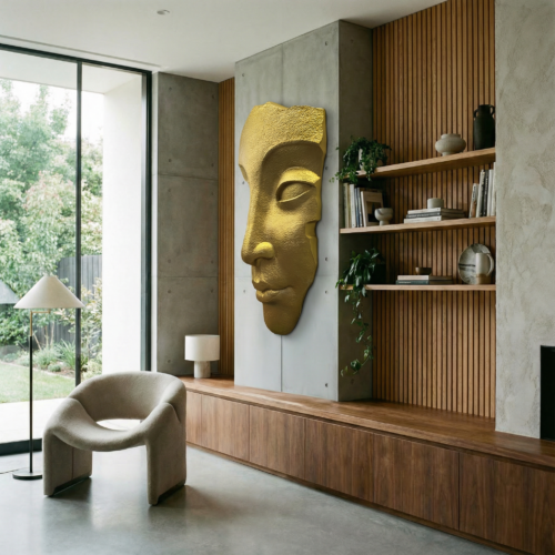 Face Wall Decoration – Gold Color
