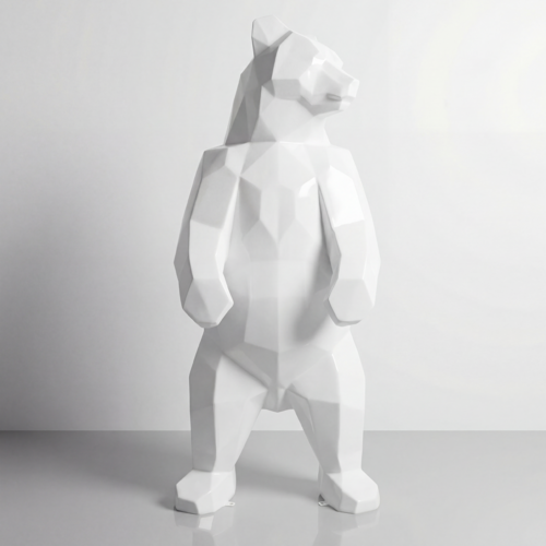 Large Bear Figure Square - White