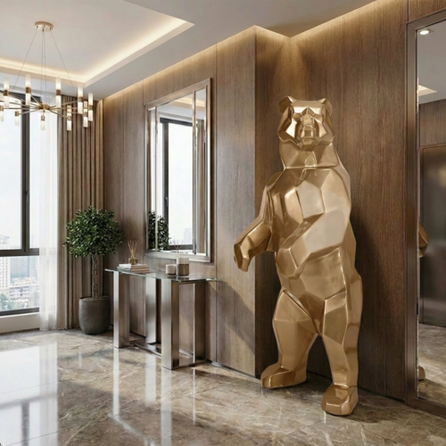 Large Figure – Square Bear – Gold
