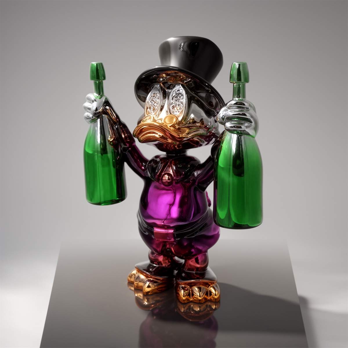 Decorative Figure – Mini Scrooge McDuck in Chrome - Image 5