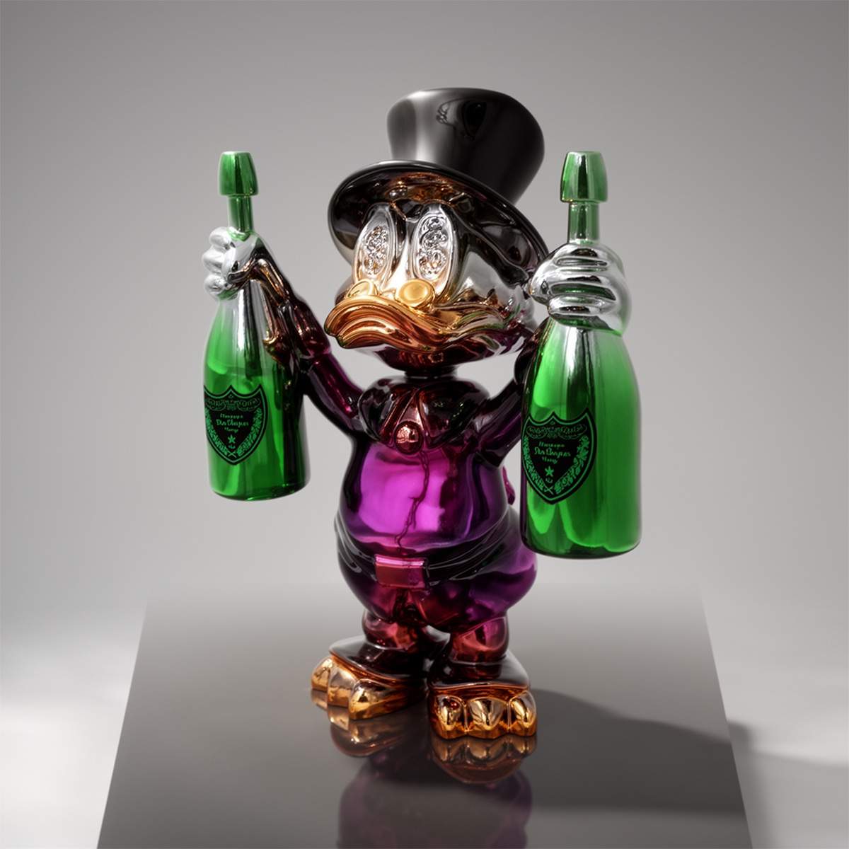 Decorative Figure – Mini Scrooge McDuck in Chrome