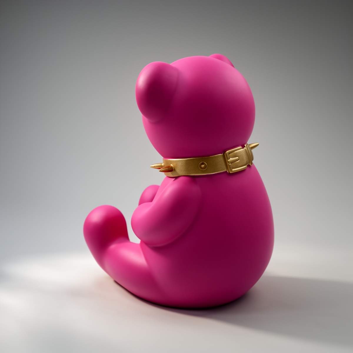 Decorative Bear H 45 cm Pink Matte Figure - Image 2