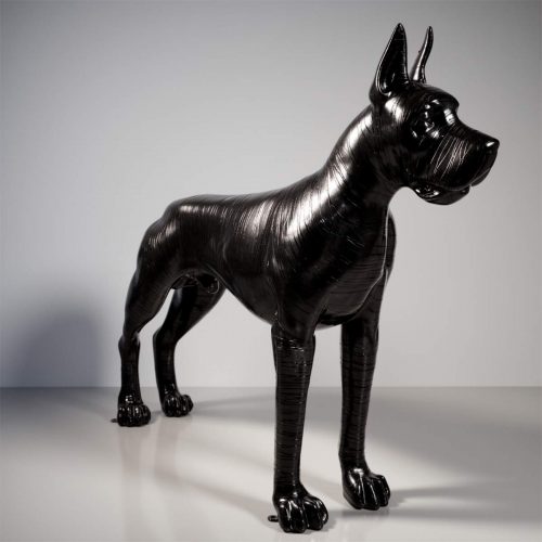Green Great Dane Covered in Paint