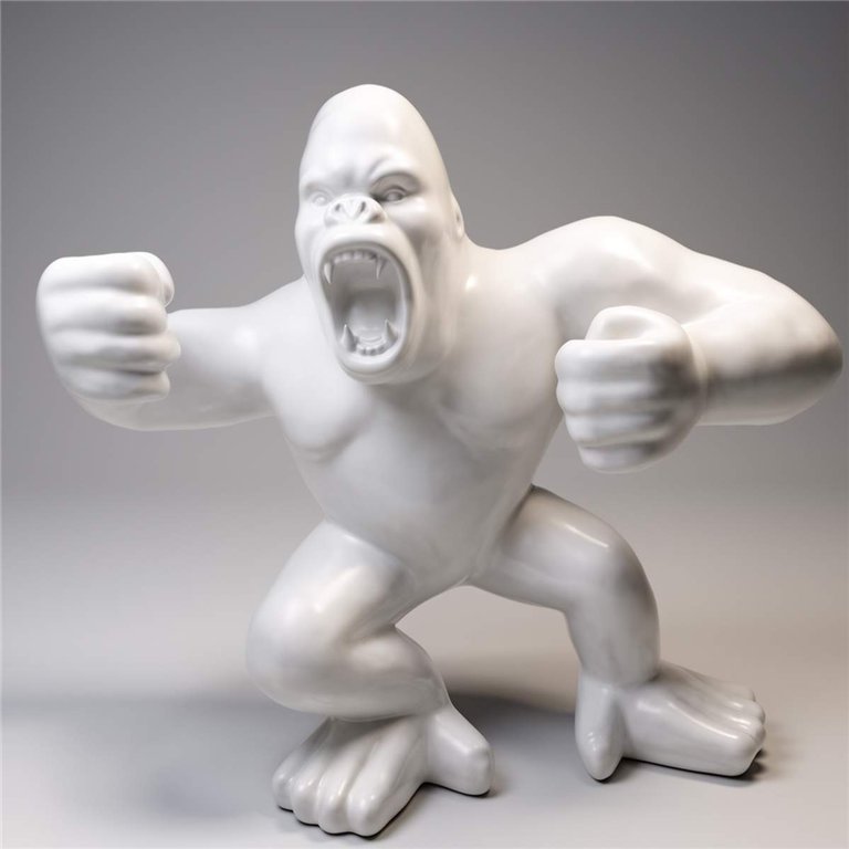Large figure of a white boxer gorilla