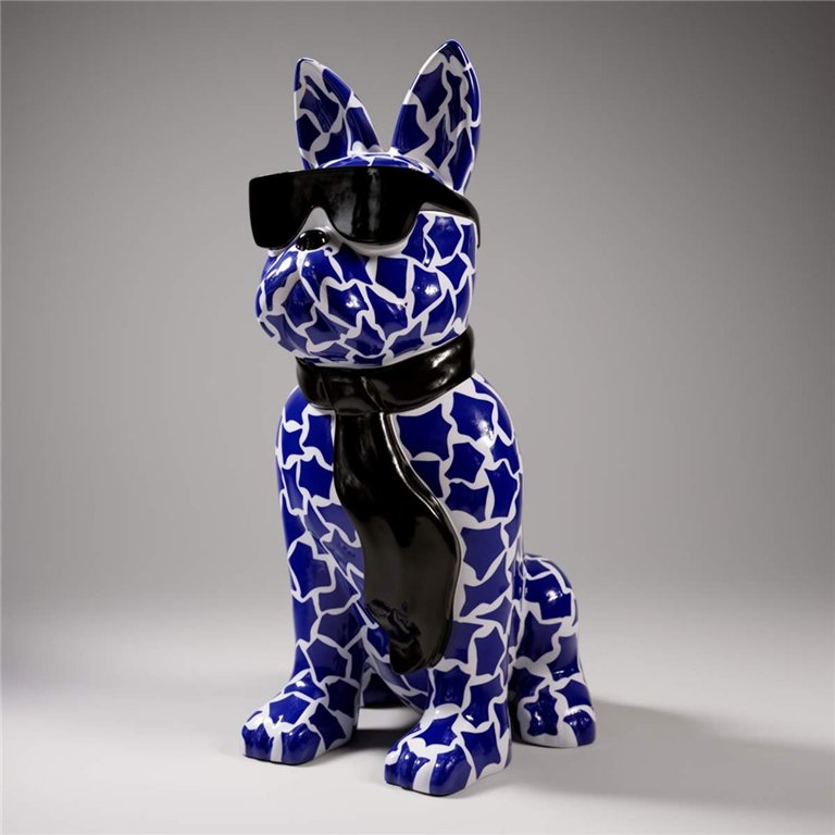 Large Bulldog Figure with Tie and Glasses – patch pattern
