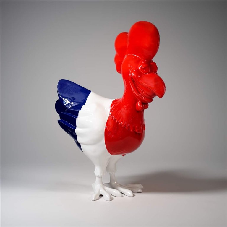 Large decorative rooster figure in three colors H - 140cm