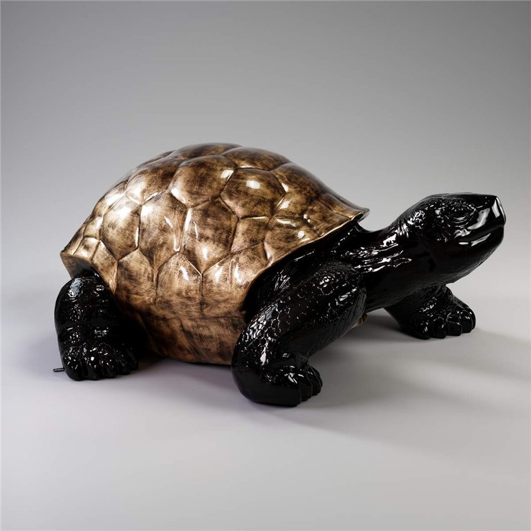 Large Walking Turtle Statue - Gold Patina