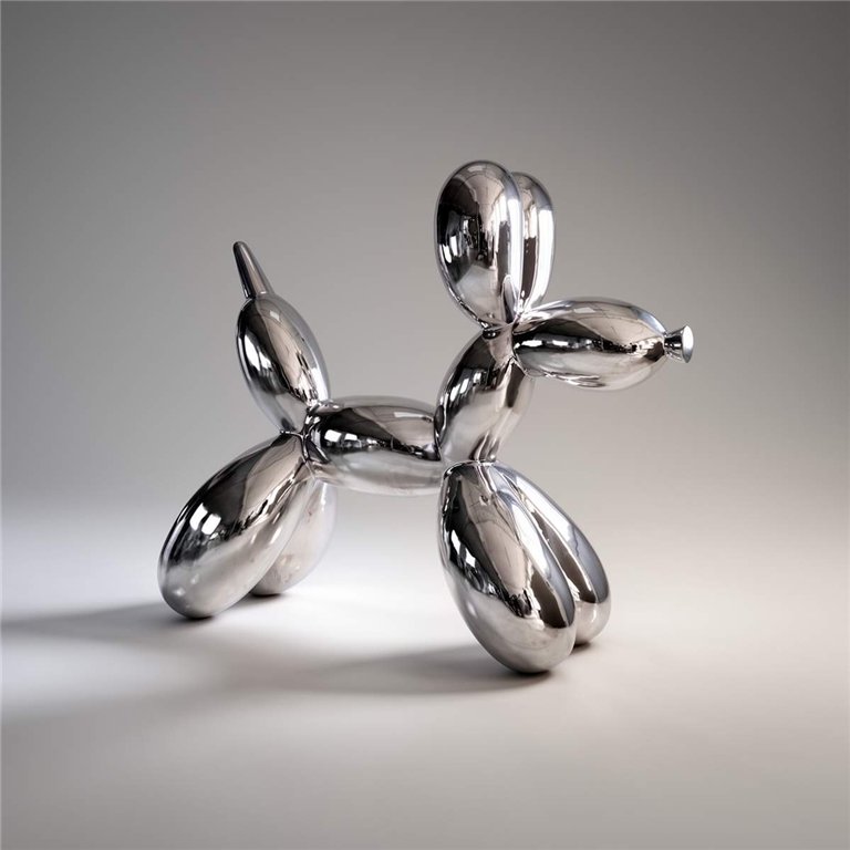 Large Balloon Dog - Silver Chrome
