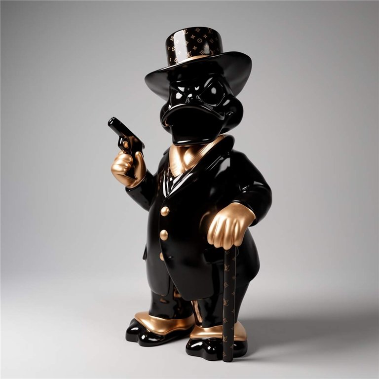 Decorative Figure – Al Capone Duck Black & Gold